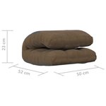 vidaXL Chaise pliable de sol Marron Tissu