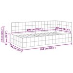 vidaXL Cadre de lit d'angle Turquoise 90 x 200 cm Velours