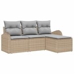 vidaXL Ensemble de canapé de jardin 4 Pièces beige et gris clair