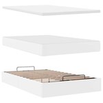 VidaXL Cadre de lit ottoman avec matelas blanc 120x200 cm similicuir