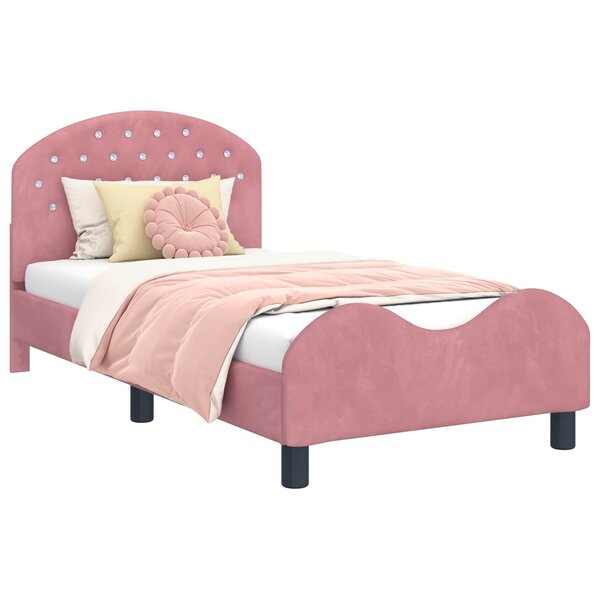 vidaXL Cadre de lit pour enfants avec tête de lit Rose 80 x 160 cm