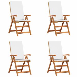 vidaXL Chaise de jardin 4 Pièces Marron et blanc 57 x 71 5 x 104 cm