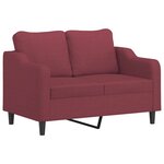 vidaXL Ensemble de canapés 4 Pièces avec coussins rouge bordeaux tissu