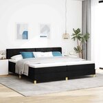 vidaXL Lit à ressorts avec matelas Noir et Blanc 200 x 200 cm Mousse
