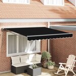 vidaXL Auvent Rétractable Noir 350x250 cm tissu