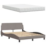 vidaXL Lit avec matelas taupe 120x200 cm tissu
