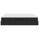 vidaXL Lit avec rangement et matelas Noir 180 x 200 cm Polyester