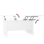 vidaXL Table basse blanc 80x50x42 5 cm bois d'ingénierie