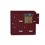 Bloc collectif leabox.com  2x2  grade 3  simple face  Extérieur  fixation murale  Rouge pourpre RAL 3004 finition brillante