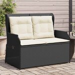 vidaXL Banc de jardin Noir polyrotin