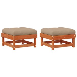 vidaXL Repose-pieds de jardin Pin massif Pin brun ciré