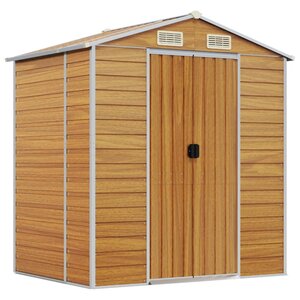 vidaXL Abri de jardin marron clair 191x130x198 cm acier galvanisé