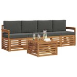 vidaXL Ensemble de canapés d'extérieur 5 pc Naturel et Anthracite