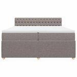 vidaXL Sommier à lattes de lit avec matelas Taupe 200x200 cm Tissu
