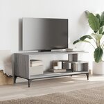vidaXL Meuble TV sonoma gris bois ingénierie et acier enduit de poudre