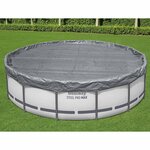 Bestway Couverture de piscine Ø3 05 m Rond Polyester Gris