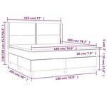 vidaXL Sommier à lattes de lit matelas et LED Taupe 180x200 cm Tissu