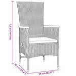 vidaXL Set de salle à manger de jardin 5 pièces avec coussins en rattan poly gris