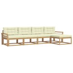 vidaXL Ensemble de canapés d'extérieur 4 pc Blanc et crème Polyester
