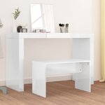 vidaXL Tabouret de toilette Blanc brillant70x35x45cm Bois d'ingénierie