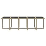 vidaXL Ensemble à dîner de jardin coussins 11 Pièces Résine tressée Beige