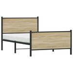 vidaXL Cadre de lit en métal sans matelas chêne sonoma 100x200 cm