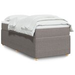 vidaXL Sommier à lattes de lit avec matelas Taupe 100x200 cm Tissu