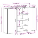 vidaXL Bureau réception chêne sonoma 135x50x103 5 cm bois d'ingénierie