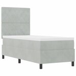 Lit Box Spring vidaXL avec Matelas Gris clair 80x200 cm Velours