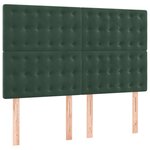 vidaXL Tête de lit Vert foncé 144 x 5 x 118/128 cm Velours