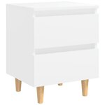 vidaXL Tables de chevet avec pieds en pin 2 Pièces Blanc 40x35x50 cm
