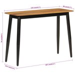 vidaXL Table console 110x40x76 cm bois de manguier solide et fer
