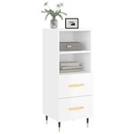 vidaXL Buffet Blanc brillant 34 5x34x90 cm Bois d'ingénierie