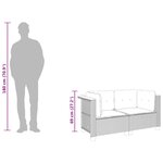 vidaXL Canapés d'angle de jardin et coussins 2 Pièces gris résine tressée