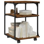 vidaXL Support d'imprimante à 3 niveaux chêne fumé 43x48x64 cm