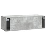 vidaXL Meuble TV mural 98 x 41 x 30 cm Gris béton Bois d'ingénierie