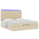 VidaXL Cadre de lit ottoman avec matelas crème 200x200cm tissu