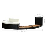 vidaXL Contour pour spa Noir Poly rotin et bois d'acacia massif