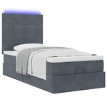 vidaXL Cadre de lit ottoman avec matelas gris foncé 90x190 cm velours