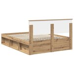 vidaXL Cadre de lit Chêne artisan 150 x 200 cm Bois d'ingénierie
