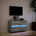 vidaXL Meuble TV mural avec lumières LED sonoma gris 80x31x45 cm