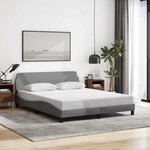 vidaXL Cadre de lit Dover gris clair 152x203 cm tissu