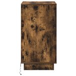 vidaXL Table de chevet avec LED Chêne fumé 39x34 5x65 cm Bois d'ingénierie