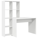 vidaXL Bureau avec étagère Blanc 138.5 x 55 x 143 cm Bois d'ingénierie