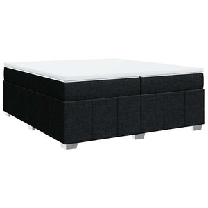 vidaXL Sommier à lattes de lit avec matelas Noir 200x200 cm Tissu