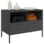 vidaXL Meubles TV 2 Pièces noir 68x39x50 5 cm acier laminé à froid