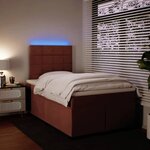 vidaXL Sommier à lattes de lit avec matelas rose 120x190 cm velours