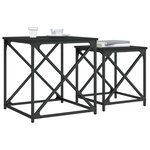 vidaXL Tables basses gigognes 2 Pièces noir bois d'ingénierie