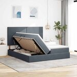 vidaXL Lit de Rangement avec stockage Gris foncé 180 x 200 cm Velours