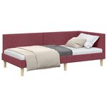 vidaXL Cadre de lit d'angle Bordeaux 100 x 200 cm Tissu